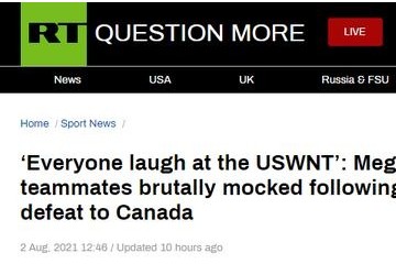 美国女足奥运会输给加拿大队后被嘲笑队长还看不起那块未到手的铜牌